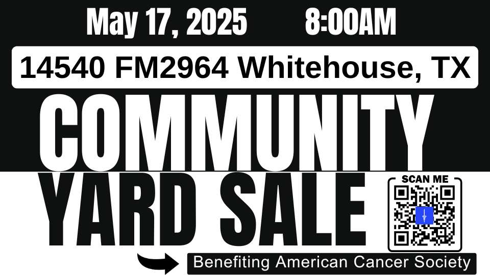 Yard Sale - GFR Community Yard Sale, Whitehouse TX, Goodfella's Roofing, East Texas
